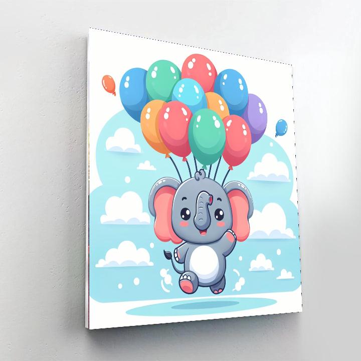 Flying Elephant Paint By Color
