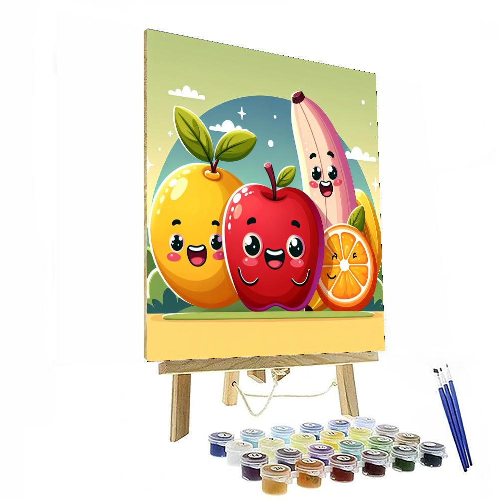 Whimsical Fruit Adventure Paint By Numbers Art