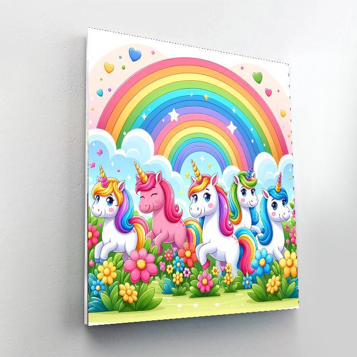 Magical Unicorns In The Clouds Paint By Number