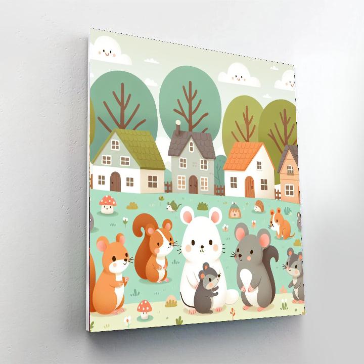 Cute Critter Village Paint By Numbers Kits