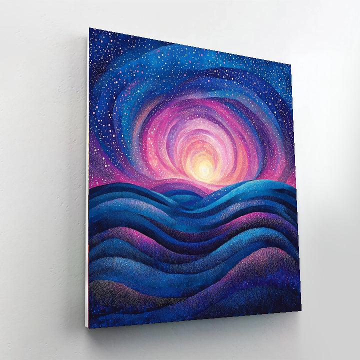 Georges Seurat Inspired Galactic Dawn Chorus  Painting Number Kit