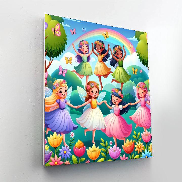 Frolicsome Fairies In The Garden Paint By Color