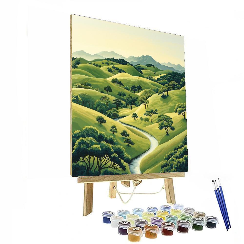 Utagawa Hiroshige Inspired Flowing Harmony Of Nature  Number Painting