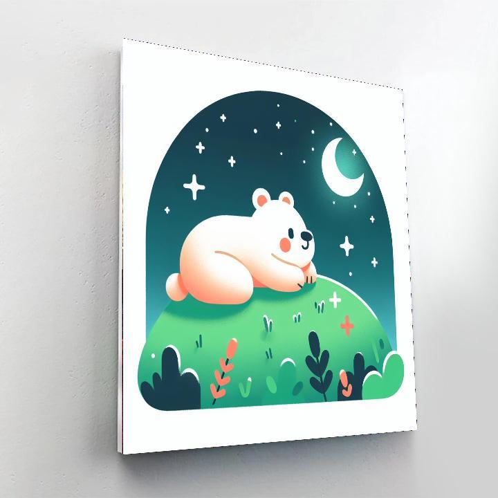 Stargazing Bear Night Paint By Numbers Art
