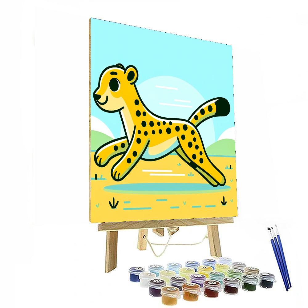 Dashing Cheetah Paint By Numbers Art