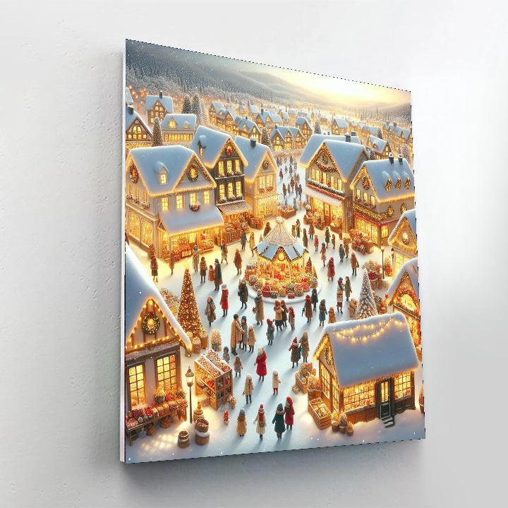 Winter Festive Town Paint By Numbers Kits