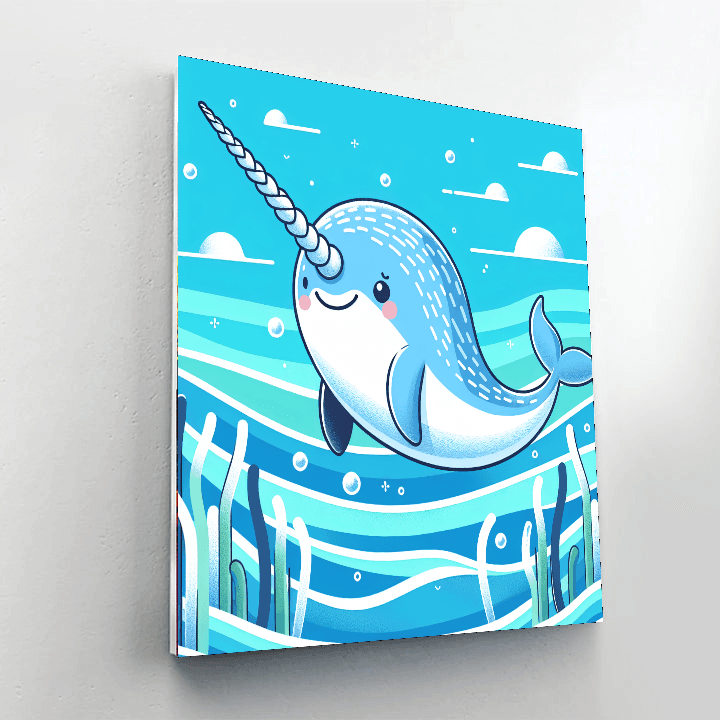 Cute Narwhal Number Painting