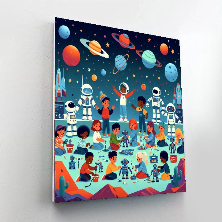 Robot Space Rescue Paint By Number