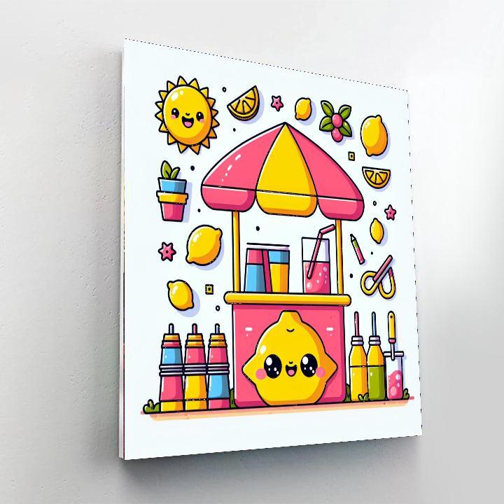 Bubbly Lemonade Stand DIY Paint By Numbers