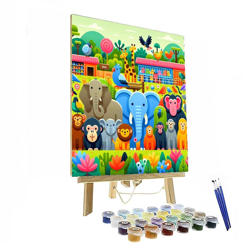 Joyful Zoo Safari Painting Number Kit