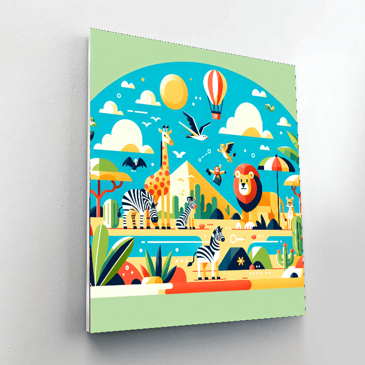 Curious Safari Adventure Number Painting