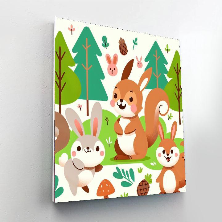 Happy Forest Paint By Numbers Art