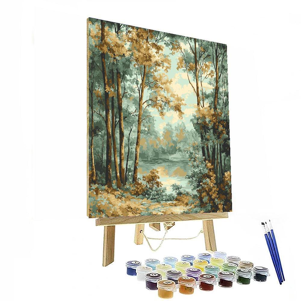 Michelangelo Inspired Serene Forest Whisper  Paint By Color