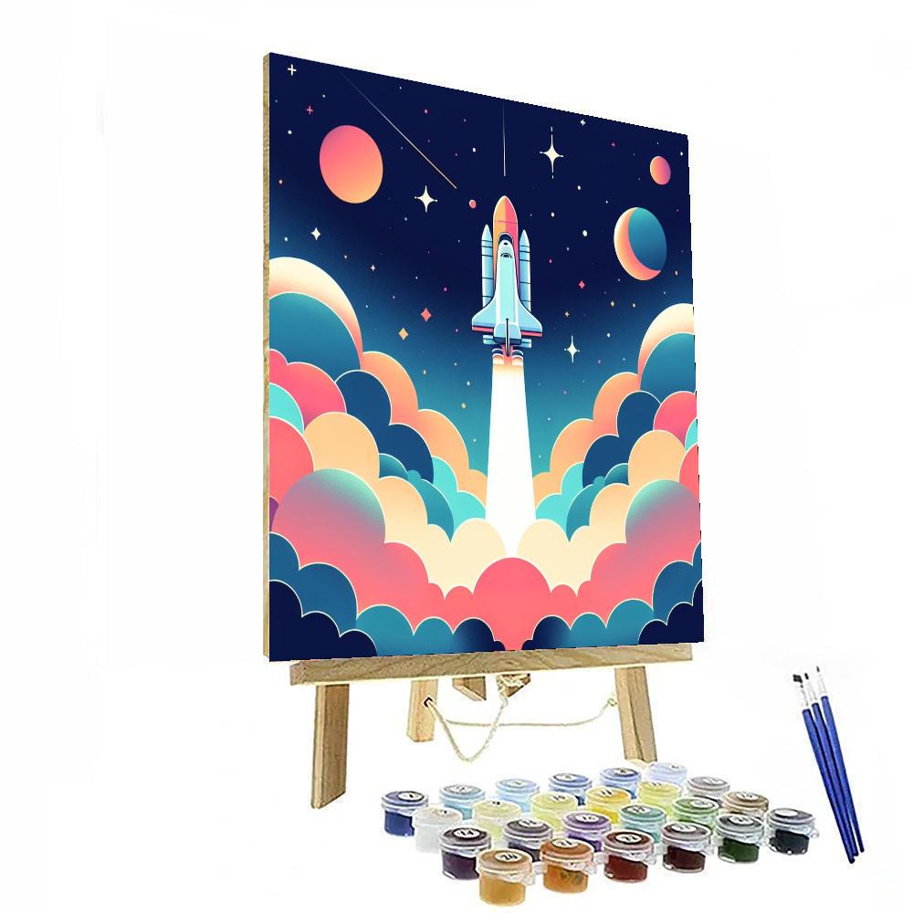 Space Shuttle Launch DIY Paint By Numbers