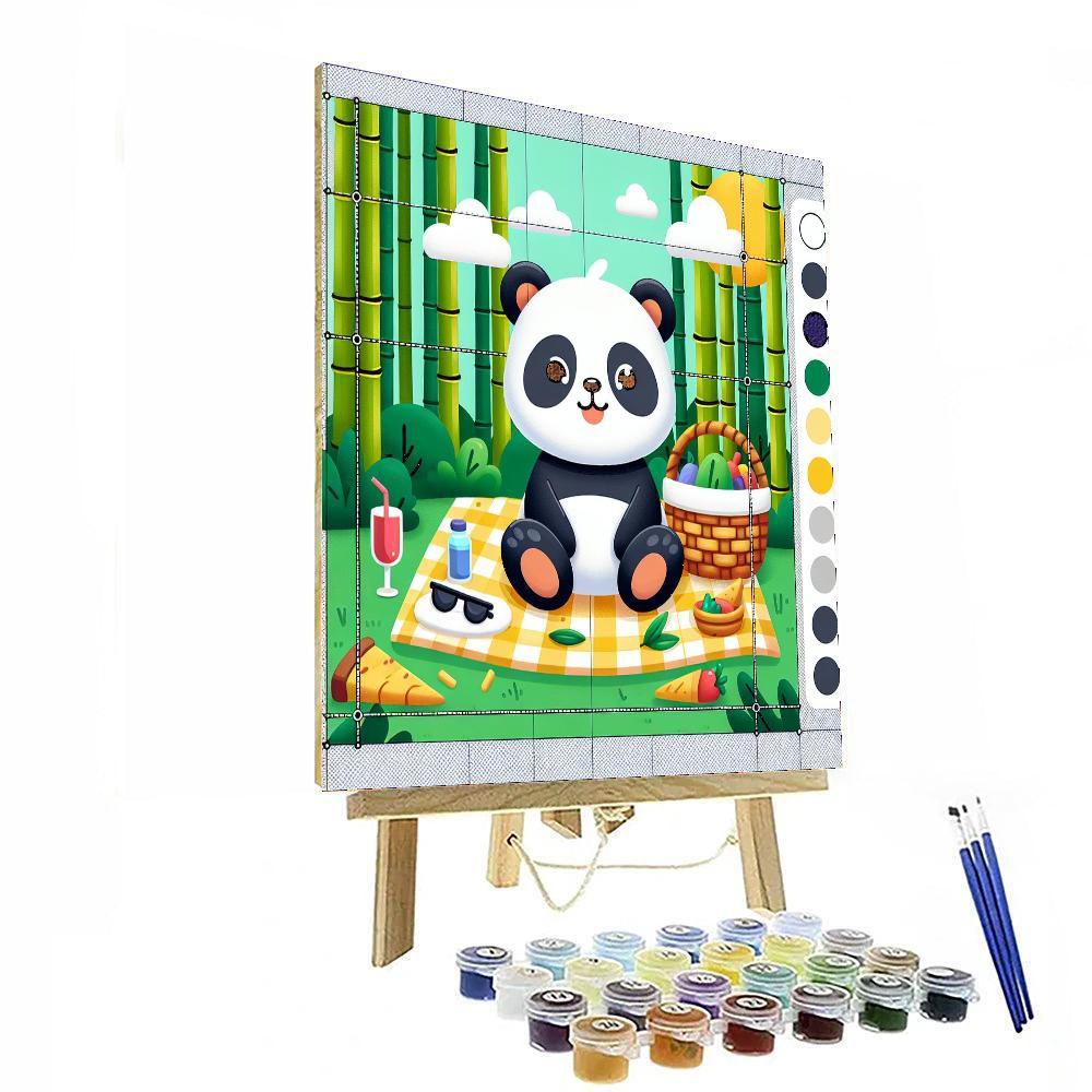 Cozy Panda Picnic Number Painting