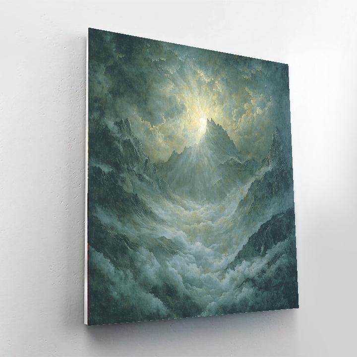 Caspar David Friedrich Inspired Mystical Mountainscape  Paint By Numbers Kits