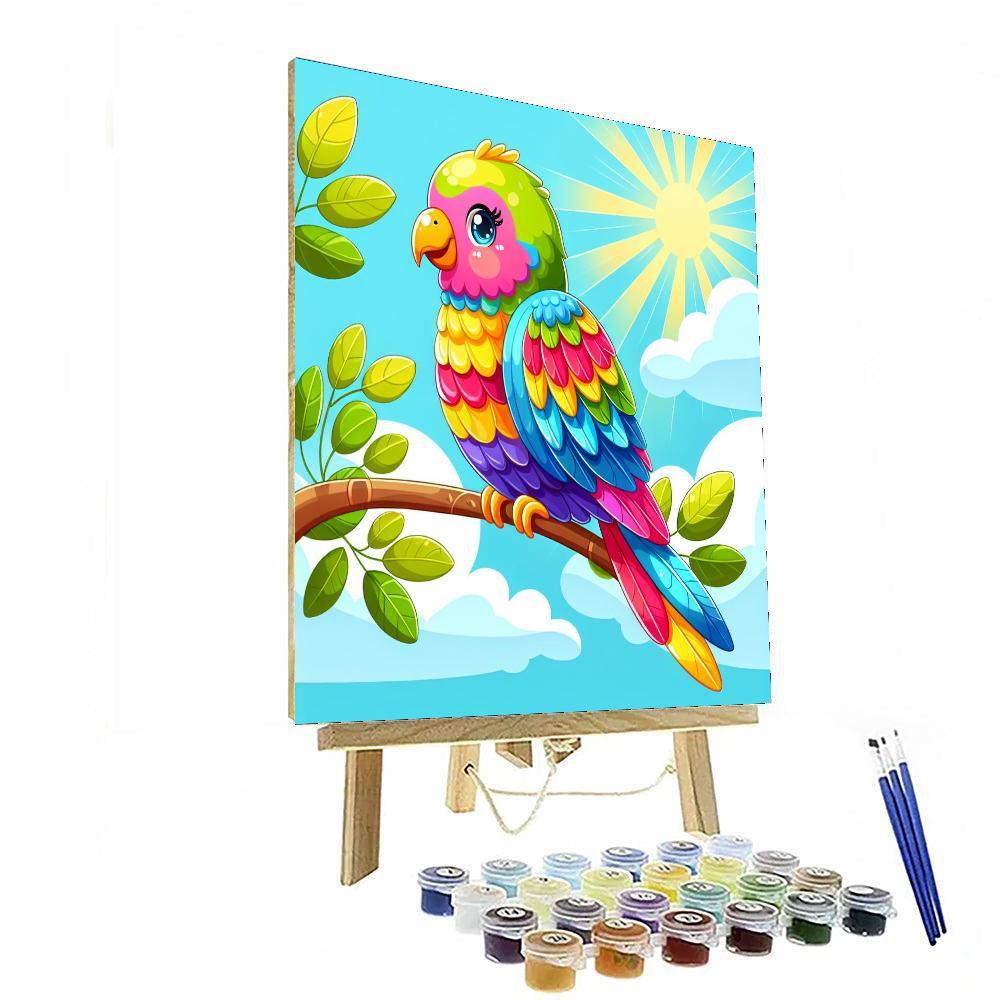 Bright Parakeet Paint By Numbers Art