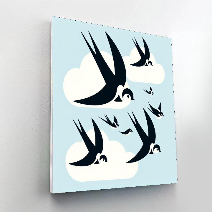 Sunny Swallow Soar Number Painting