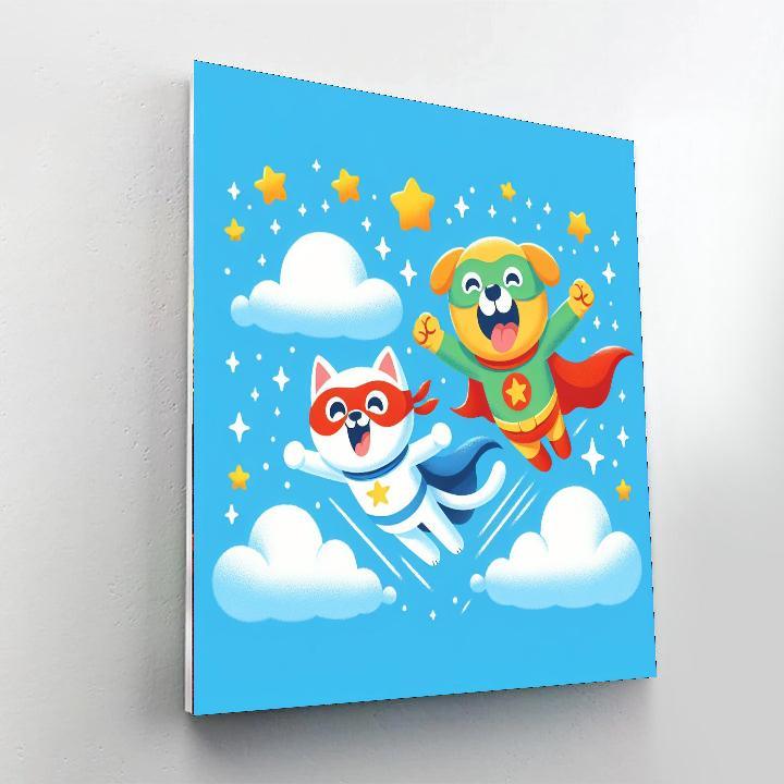 Silly Superhero Pets Paint By Numbers