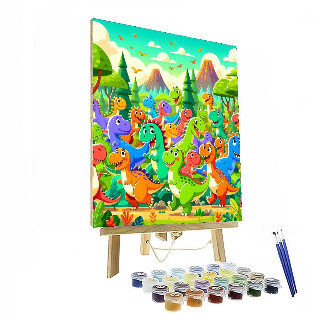 Silly Dinosaur Dance Numbered Painting Kits