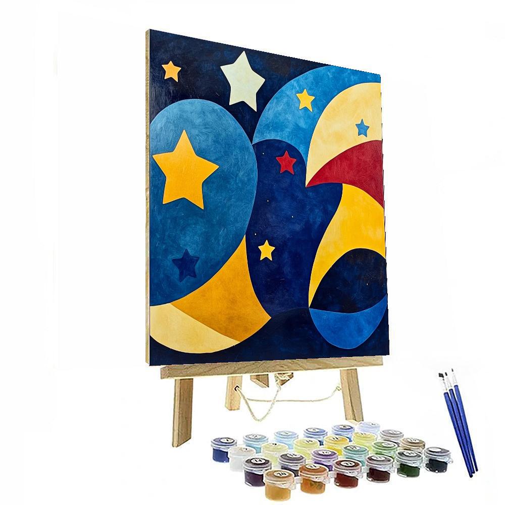 Joan Miró Inspired Chasing Stars  Painting Number Kit