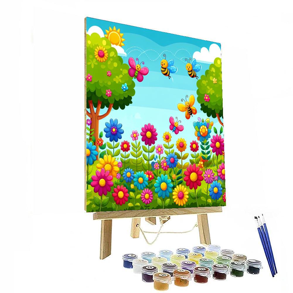 Colorful Rainbow Garden Number Painting