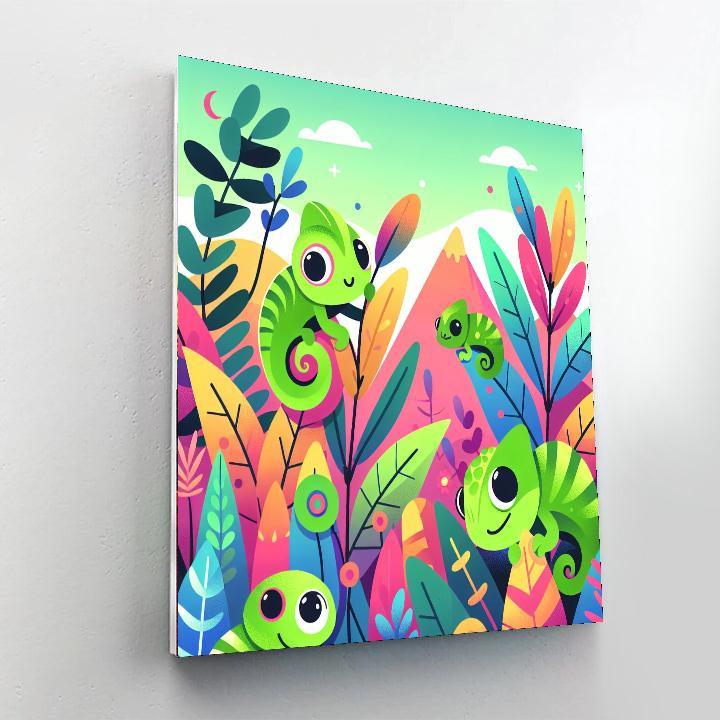 Cheerful Chameleon Chase Paint By Numbers