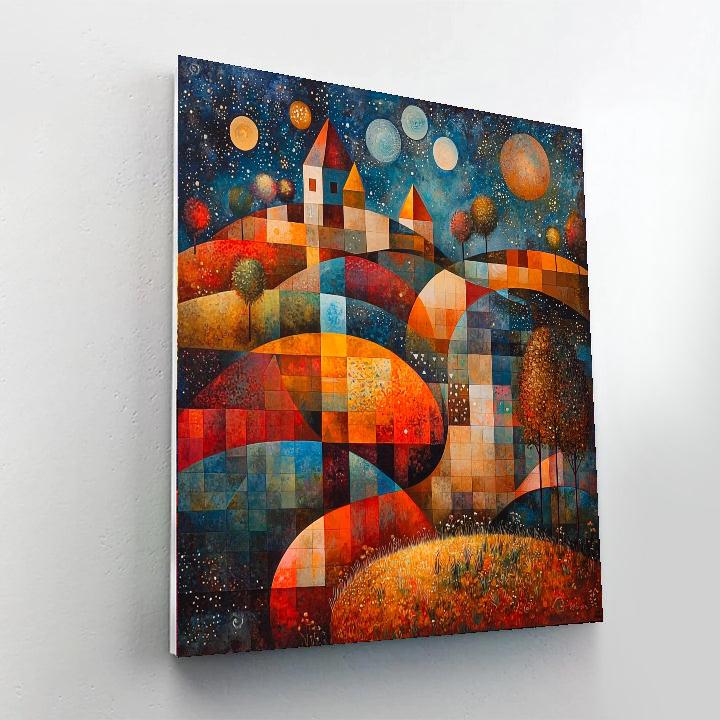 Paul Klee Inspired Whispering Cosmic Threads  Numbered Painting Kits