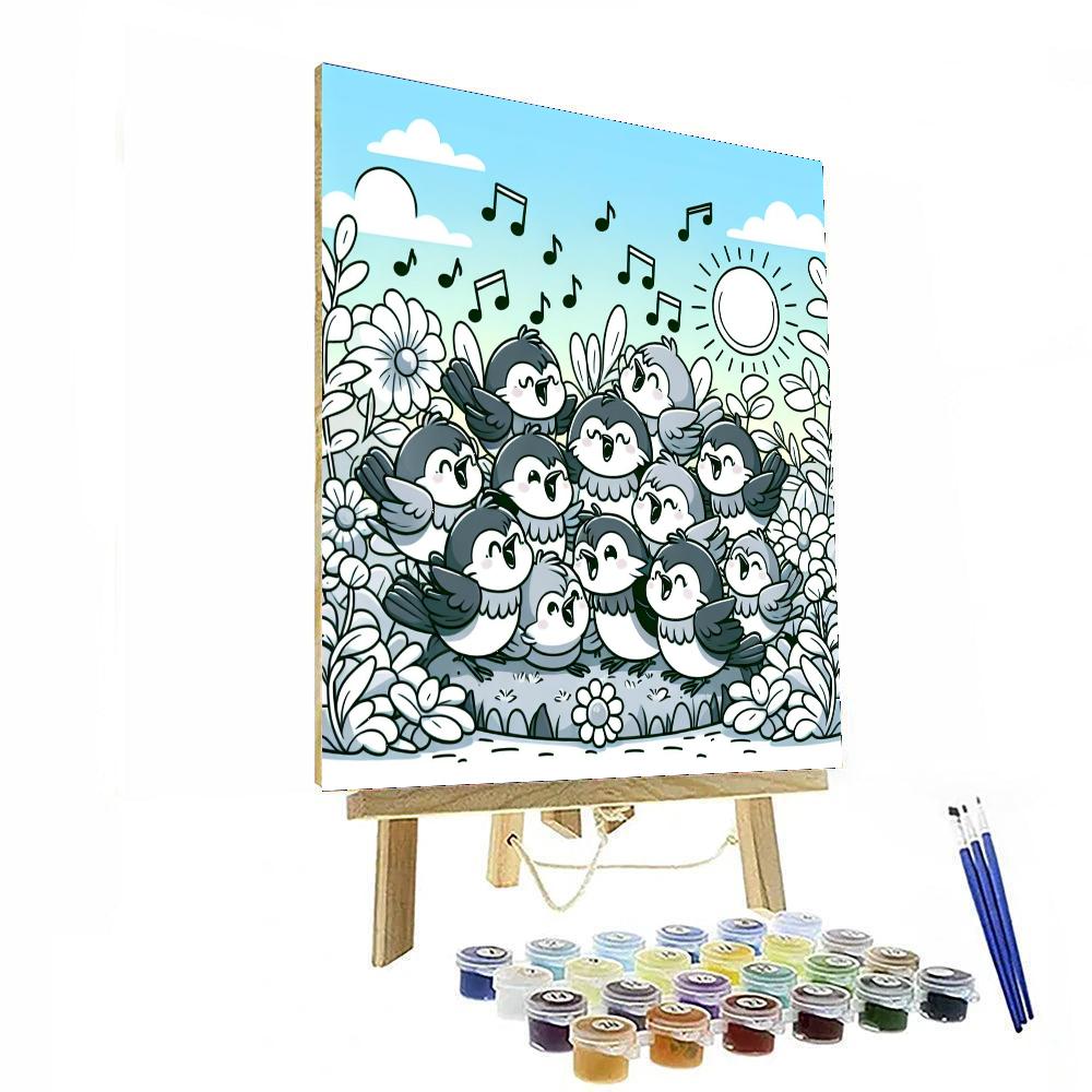 Chipper Chickadees Paint By Numbers Art