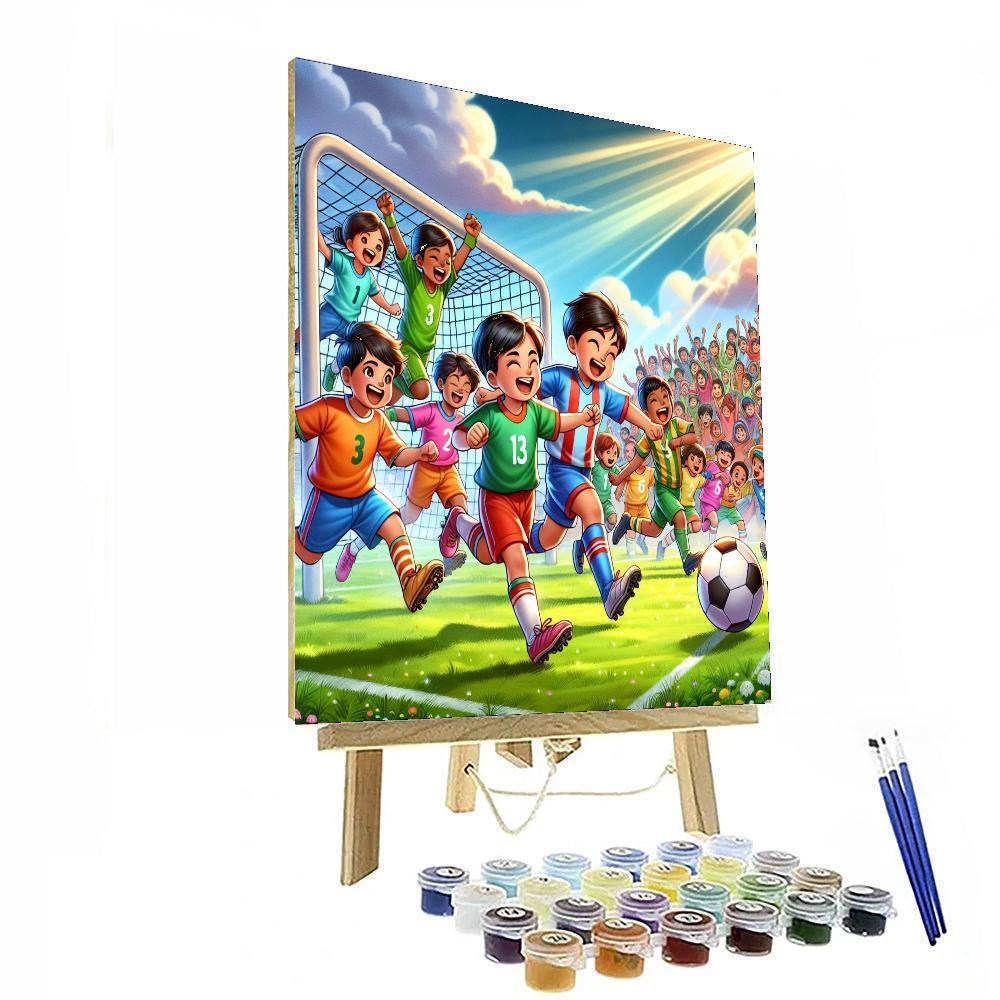 Joyful Soccer Match Paint By Color