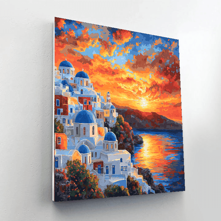 Santorini Sunsets Numbered Painting Kits