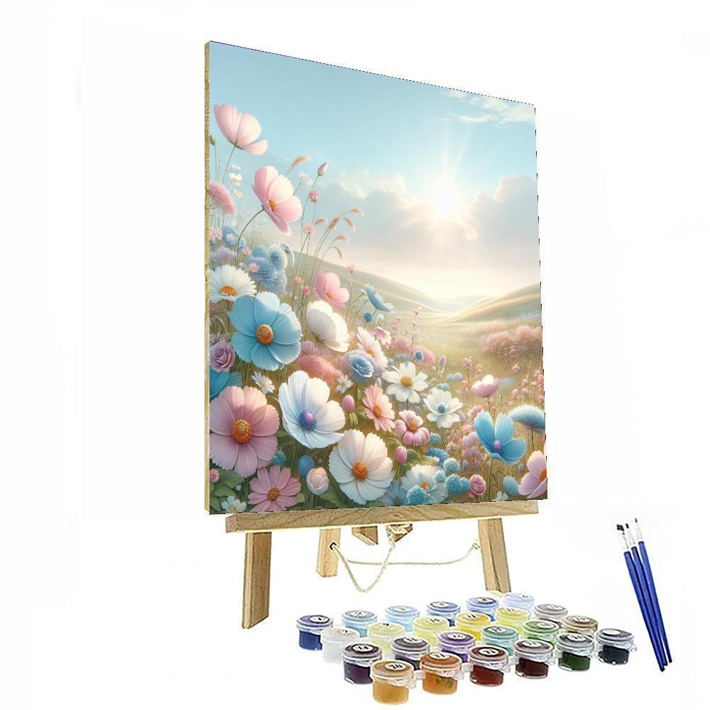 Blossoming Meadow's Pastel Bliss Painting By Numbers Kit