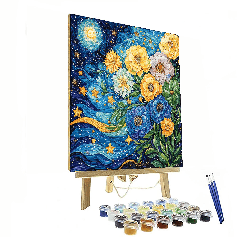 Vincent Van Gogh Inspired Petals And Stars  Paint By Numbers