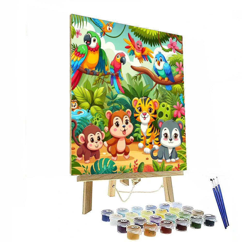 Lively Jungle Painting By Numbers Kit