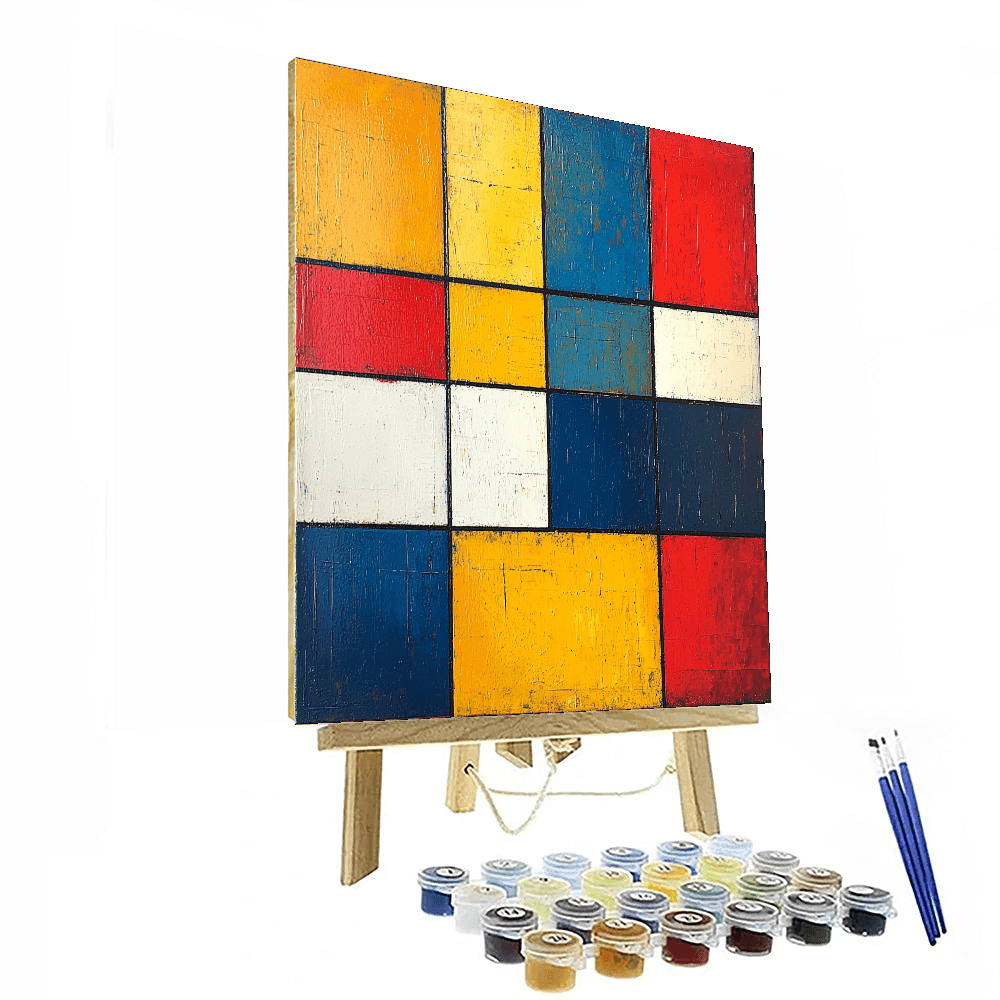 Piet Mondrian Inspired Patterns In Motion  Paint By Numbers Kits