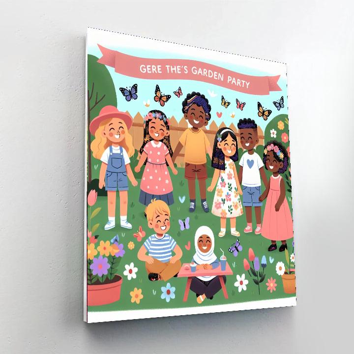 Garden Party With Butterflies Number Painting