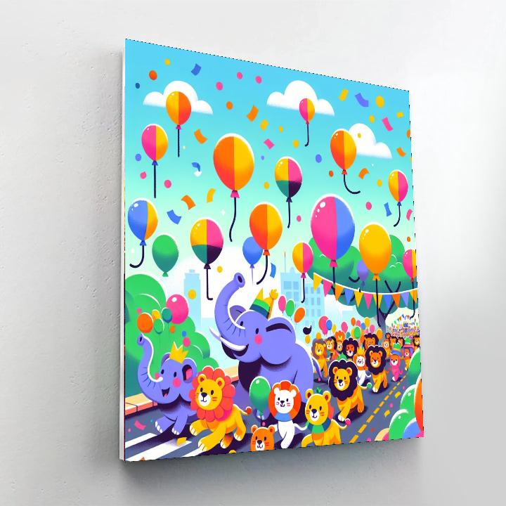 Cheery Animal Parade Painting Number Kit