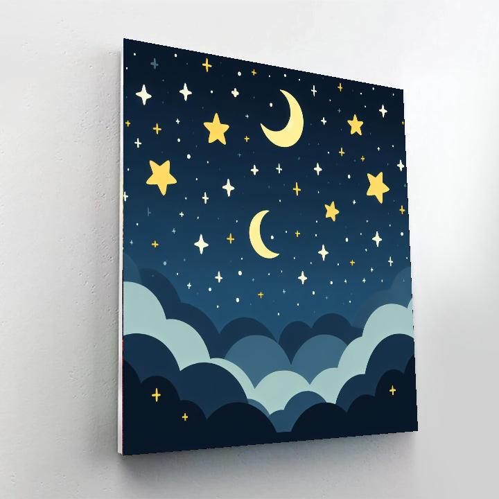 Star-filled Dreamscape Paint By Numbers Art