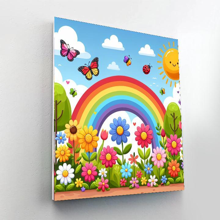 Rainbow Garden Painting Number Kit
