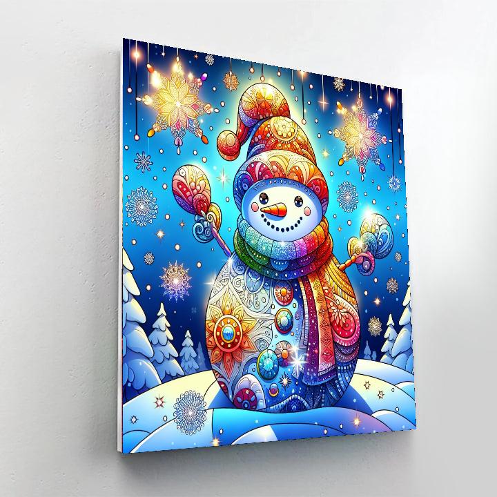 Sparkling Snowman DIY Paint By Numbers