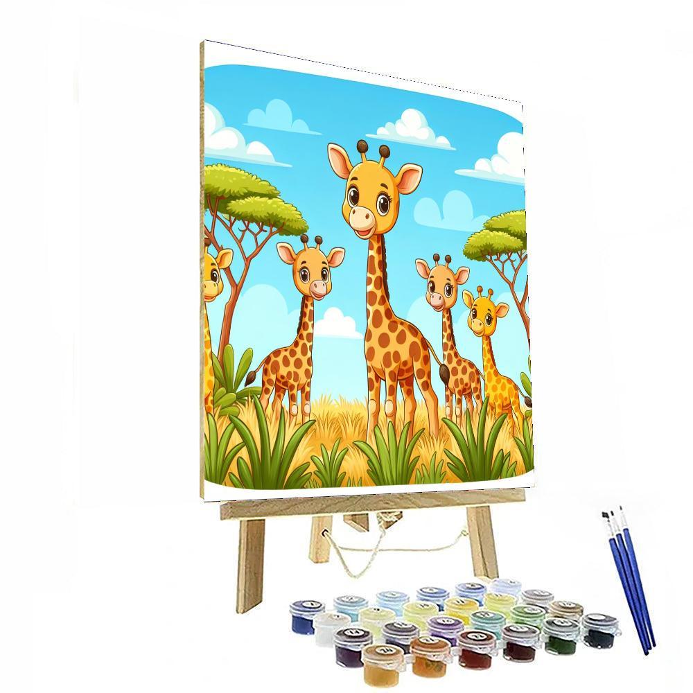 Giggles Of Giraffes Paint By Numbers Art
