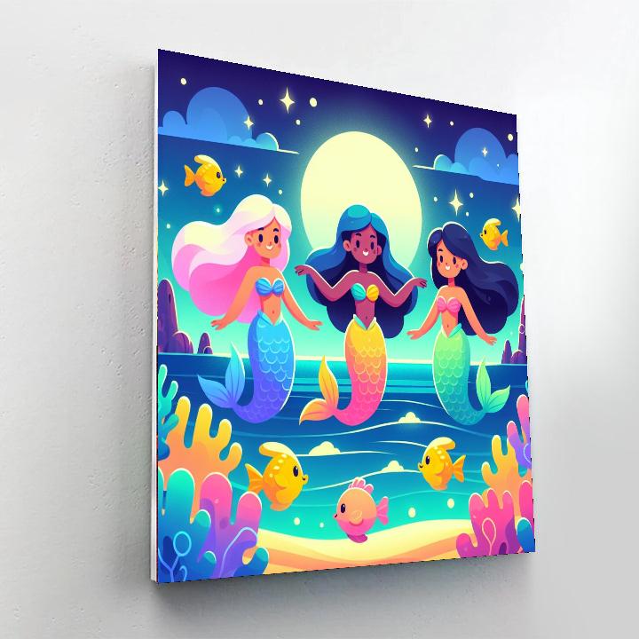 Moonlit Magical Mermaid Dance Paint By Numbers
