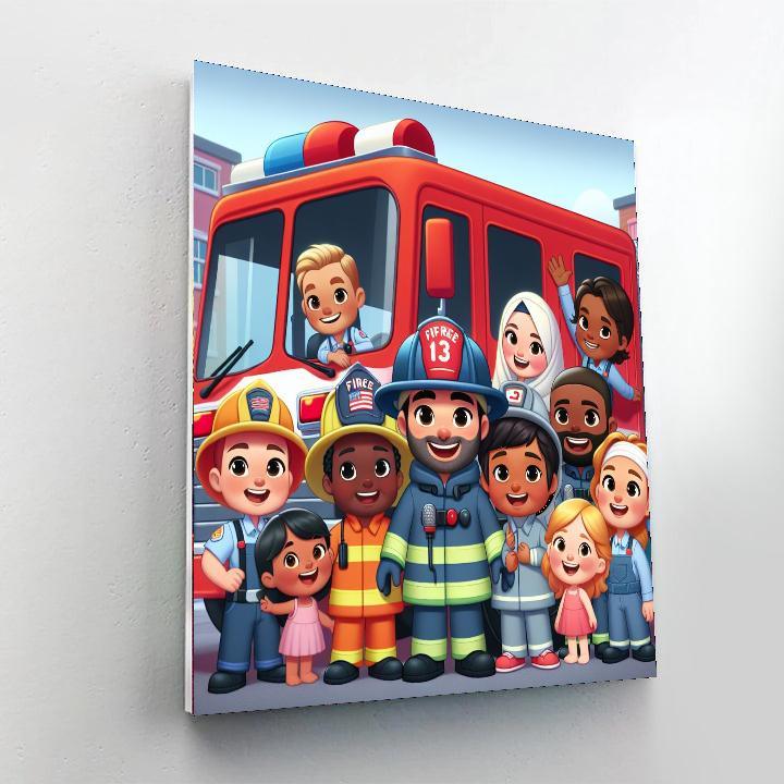 Friendly Firefighters Numbered Painting Kits