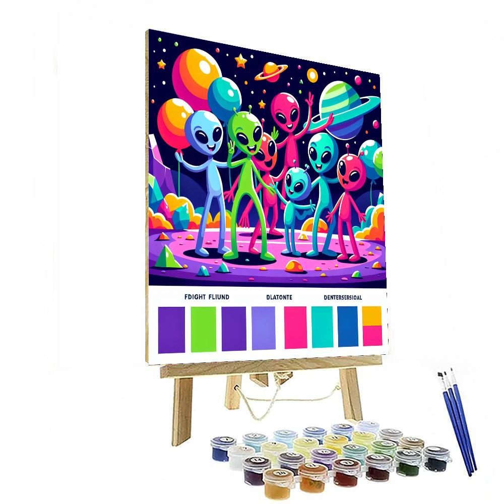 Space Alien Planet Party Paint By Numbers Art