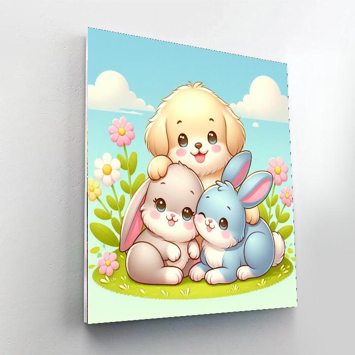 Charming Animal Pals Paint By Numbers Art