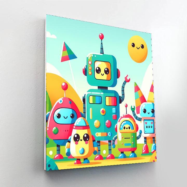 Silly Robot Adventure Paint By Numbers Art