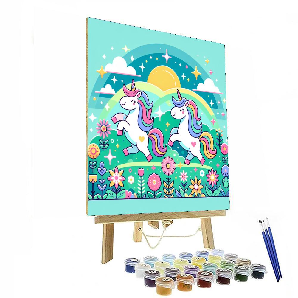 Riding Unicorns Paint By Number