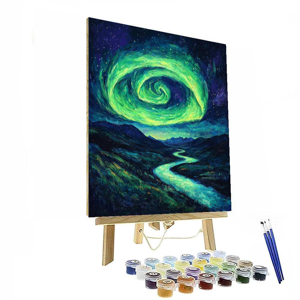 Edvard Munch Inspired Luminous Aurora Night  Paint By Numbers Kits