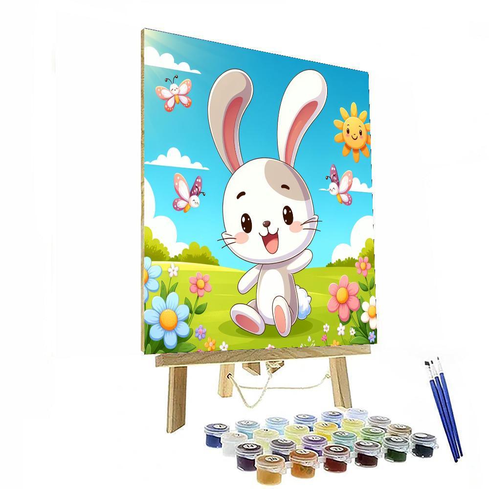 Cheerful Spring Bunny Paint By Numbers Art