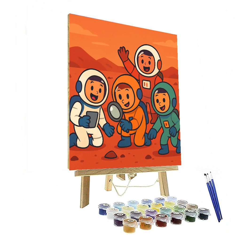 Friendly Astronauts On Mars Paint By Number